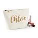 Personalized Name Cosmetic Bag Ladies Make-up Bag for Handbag Makeup Bag Medium - 28.5 cm x 19 cm x 9 cm 3 Litres Cream