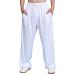 ZooBoo Unisex Tai Chi Pants Martial Arts Pants Kung Fu Loose Yoga Trousers Tai Chi Pants for Men Women Large White