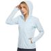 Libin Women's Full Zip UPF 50+ Sun Protection Hoodie Jacket Long Sleeve Sun Shirt Hiking Outdoor Performance with Pockets 01-ice Blue-upgrade Medium
