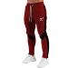 PIDOGYM Men's Track Pants,Slim Fit Athletic Sweatpants Joggers with Zipper Pockets Red Medium