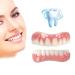 1 Pair Fake Dental Braces Cosmetic Denture, Removable Upper and Lower Dental Veneer, Perfect Smile Denture False Tooth Temporary Tooth Cover for Men and Women