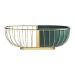Fruit Bowl Wrought Iron Fruit Basket Metal Wire Hollow Out Drain Bowl Snacks Storage Dish Stand for Living Room Kitchen Fruit Plate (Color : Green) (GD)