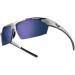 Tifosi Jet Sport Sunglasses - Metallic Silver Frame/Smoke & Blue Lens | Ideal for Cycling, Hiking, Running - Buy Online on GoSupps.com