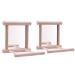 Bird Mirror Wooden Hanging Swing Interactive Play Toys for Small Parrot Budgies Macaw African Grey Parakeet Cockatiel Conure Lovebird Cage Accessories Bird Mirror Perch Stand-2 PCS