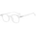 Qinzhenz cute robust reading glasses anti-blue light computer reading glasses round tiredness alleviate flat light mirror (color: clear size: +150) +150 clear