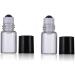 12 Pack 2ml Mini Clear Glass Roll-On Bottles - Refillable Essential Oil & Perfume Containers with Black Caps | Ideal for Cosmetics & Sampling - Buy Online on GoSupps.com