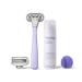 Flamingo Women's Razor Shave Set - Razor Handle, 2 Five-Blade Cartridges, Foaming Shave Gel, Shower Holder (Lilac) - Buy Online on GoSupps.com