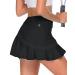 Ekouaer Women's Athletic Golf Skorts Lightweight Skirt Pleated with Pockets for Running Tennis Workout Black Small
