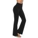 AFITNE Women's Bootcut Yoga Pants with Pockets, High Waist Workout Bootleg Yoga Pants Tummy Control 4 Way Stretch Pants 3X-Large Black