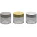50ml Brown Glass Jar with Gold Lid - Empty Cosmetic Cream Jars | Set of 3 Kosmetex Glass Containers for Skincare - Buy Online on GoSupps.com