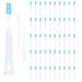 50pcs empty long slim 15ml squeeze lip gloss tubes with syringes blue lid