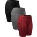 NELEUS Women's Workout Compression Yoga Shorts with Pocket Small 9005# 3 Pack black/Grey/Red