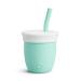 Munchkin C est Silicone! Open Training Cup with Straw for Babies and Toddlers 6 Months+ Ideal Transition Sippy Cup Free Flow Sippy Cup to Straw Cup for Baby and Toddler weaning 4oz / 120ml Mint Mint Straw Cup