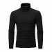 Men's Turtleneck Top Slim Fit Solid Base Sweater Casual Long Sleeve Underwear Tops Male Cozy Breathable Blouse T-Shirt Black Medium