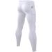 CARGFM Men's Compression Pants - White Active Running Tights with Pocket | Medium - Buy Online on GoSupps.com