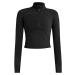 Vsaiddt Women's Athletic Half Zip Pullover Sweatshirt Workout Top Crop Quarter Zip Pullover Yoga Running Jackets A-black Large