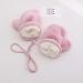 Kids Plain Winter Mittens | Thick Fleece Padded Super Warm Ski Gloves with Anti-Lost String | For Boys & Girls 3-8 Years Old (Pure Pink) - Buy Online on GoSupps.com
