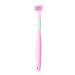 Auklopvzz three -sided toothbrush for children is fun and relieves tooth cleaning.Plastic toothbrush with three heads for tooth cleaning A22 peach pink child