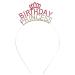 DAMI Girls Birthday Headbands Women Happy Birthday Crown Headpiece   Gold Rhinestone Princess Tiara Birthday Hair Band Hair Accessories Hair Hoop Tiara  7 5 inch