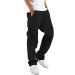 LYRXXX Men's Casual Cargo Pants Hiking Pants Workout Joggers Sweatpants for Men Black Large