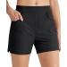 Libin Women's 4" Golf Athletic Shorts Quick Dry Summer Stretch Workout Casual Walking Running Lightweight Short Shorts Black Large
