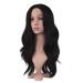 Buy Fine Long Curly Wig - 55 cm Black Middle Part Synthetic Wavy Wig for Women | Perfect for Parties & Daily Wear - Buy Online on GoSupps.com