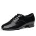 SWDZM Men Latin Dance Shoes Leather Lace-up Salsa Tango Ballroom Modern Professional Performance Practice Dance Shoes,Model 707B 10 Black-full Suede Sole-heel 2.5cm-707a