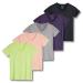 5 Pack: Women's Short Sleeve V-Neck Activewear T-Shirt Dry-Fit Moisture Wicking Yoga Top (Available in Plus) Regular Size Small Set 11