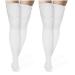 Truform Surgical Stockings 18 mmHg Compression for Men and Women Thigh High Length Closed Toe White X-Large (Pack of 2)