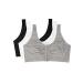 Fruit of the Loom Women's Front Closure Cotton Bra 3 Black/White/Heather Grey 3-pack 38