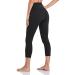 HeyNuts Essential High Waisted Yoga Capris Leggings, Tummy Control Workout Cropped Pants 21'' Medium Black_21"