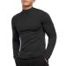 KINGBEGA Men Regular Fit Basic Lightweight Long Sleeve Pullover Top Mock Turtleneck T-Shirt Black Large