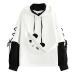 JOAU Bear Hoodie for Womens Autumn Patchwork Sweatshirts Junior Girls Long Sleeve Pullover with Cute Personality Bag White Large
