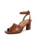 Vionic Women's Garnet Marrin Fashion Heeled Sandal- Supportive Active Adjustable Sandals That Includes an Orthotic Insole and Cushioned Outsole for Arch Support Medium Fit Sizes 5-11 8.5 Espresso Leather