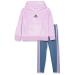 adidas Girls' 2-Piece Silken Fleece Hooded Pullover Tight Set, Bliss Lilac, 6