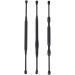 3Pcs/Set Double-ended Stainless Steel Spiral Ear Pick Spoon Kit - Black - Buy Online on GoSupps.com
