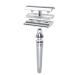 Classic Chrome Double Edge Safety Razor Set | Slim Long Handle 10 Sharp Blades Mini Brush & Pouch | Perfect Wet Shaving Gift for Men | International Shipping - Buy Online on GoSupps.com