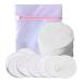 20 Packs Reusable Makeup Remover Pads Facial Clean Bamboo Pads With Washable Laundry Bag Eco-Friendly Bamboo Rounds for All Skin Types 20pcs-white