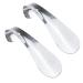 Antrader Stainless Steel Small Handled Pocket Shoehorn Shoe Horn for Kids Men Women Metal Long Handle Lifter 14.5cm Long Silver Tone Set of 2