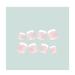 Shop French Tip Press on Toenails - Pink Fake Toenails with White Designs | Short Glue-On Acrylic Full Cover Summer Toenails - Buy Online on GoSupps.com