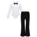 YiZYiF Kids Boys Classic Latin Dancewear Long Sleeve Dance Shirts and Pants for Modern Ballroom Salsa Tango Dancing 01 White 10-12 Years