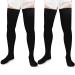 2 Pairs Thigh High Men's Compression Socks 20-30 mmHg Compression Stockings with Silicone Grip Men's Dress Socks for Swelling Closed Toe Large