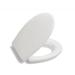 Round Toilet Seat, White, Soft Close, Stain-Resistant and Easy to Clean, Fits All Toilet Brands Premium Series by Bath Royale Round White