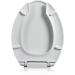 Toilet Seat Elongated Open Front with Lid Slow Close Hinge Made of PP Plastic for Rental Or Commercial Use White Little Surprise - Buy Online on GoSupps.com