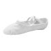 Danzcue Ballet Slipper for Girls, Split Sole Canvas Ballet Shoes 13 Little Kid White
