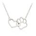 Fuqimanman2020 Gold Silver Unique Paw Print Necklace Cute Cat Dog Pet Footprint Necklace Puppy Cat Animal Love Heart Pendant Necklace Creative Jewelry for Pet Lover Jewelry Gifts