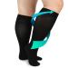 FITTOO Plus Size Compression Socks for Men & Women 20-30mmHg Graduated Compression Socks for Shin Splint Varicose Vein & Calf Pain Fatigue Relief Closed Toe & Graphite 4X-Large