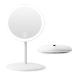 Folding Lighted Makeup Mirror  Portable Travel Vanity Mirror with Dimmable LED Lights and Stand  Angles Adjustable Rechargeable Compact Round Cosmetic Mirror for Women