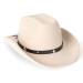 Lisianthus Women Men Western Cowboy Cowgirl Hat Outdoor Felt Wide Brim Hat A Star-beige Medium
