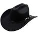 UIMLK Classic Felt Wide Brim Western Cowboy & Cowgirl Hat with Buckle for Women and Men Black